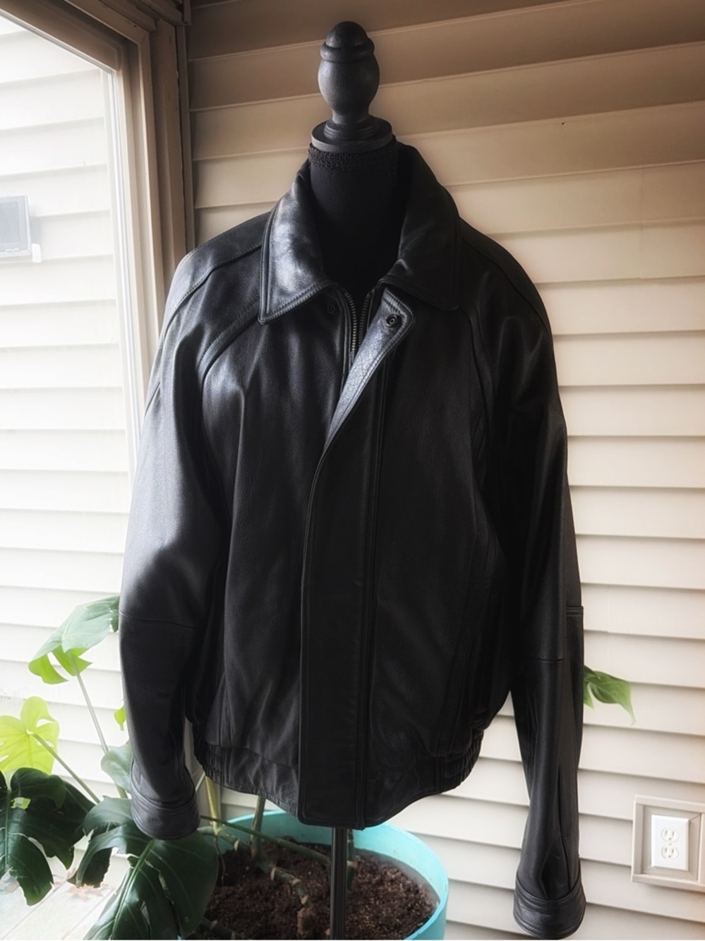 Wilson Black Leather Bomber Jacket